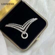 Load image into Gallery viewer, LUOWEND 18K White Gold Real Natural Diamond Pendant Necklace for Women