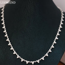 Load image into Gallery viewer, LUOWEND 18K White Gold Real Natural Diamond Necklace for Women