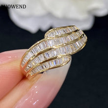 Load image into Gallery viewer, LUOWEND 18K White or Yellow Gold Real Natural Diamond Ring for Women