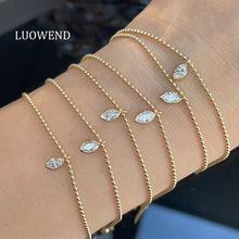 Load image into Gallery viewer, LUOWEND 18K Yellow Gold Fine Jewelry Real Natural Diamond Bracelet for Women