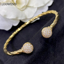 Load image into Gallery viewer, LUOWEND 18K Yellow Gold Real Natural Diamond Bracelet for Women