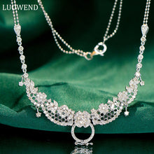 Load image into Gallery viewer, LUOWEND 18K White Gold Real Natural Diamond Necklace for Women