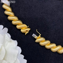 Load image into Gallery viewer, LUOWEND 18K White and Yellow Gold Real Natural Diamond Necklace for Women