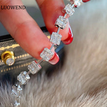 Load image into Gallery viewer, LUOWEND 18K White Gold Real Natural Diamond Bracelet for Women