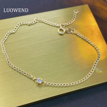 Load image into Gallery viewer, LUOWEND 18K Yellow Gold Fine Jewelry Real Natural Diamond Bracelet for Women