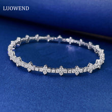 Load image into Gallery viewer, LUOWEND 18K White Gold Real Natural Diamond Bracelet for Women