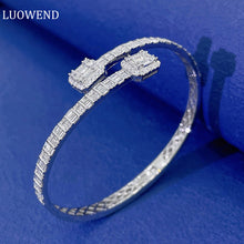 Load image into Gallery viewer, LUOWEND 18K White Gold Real Natural Diamond Bracelet for Women