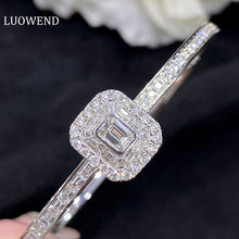 Load image into Gallery viewer, LUOWEND 18K White Gold Real Natural Diamond Bracelet for Women