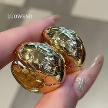 Load image into Gallery viewer, LUOWEND 18K Gold Hoop Earrings for Women
