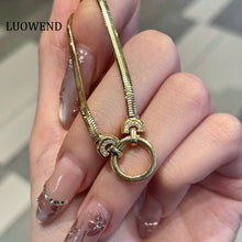 Load image into Gallery viewer, LUOWEND 18K Yellow Gold Natural Diamond Necklace for Women