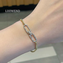 Load image into Gallery viewer, LUOWEND 18K Yellow Gold Natural Diamond Bracelet for Women