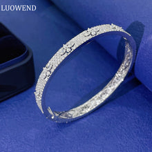 Load image into Gallery viewer, LUOWEND 18K White Gold Real Natural Diamond Bracelet for Women