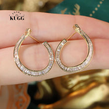 Load image into Gallery viewer, LUOWEND 18K Yellow Gold Natural Diamond Earrings for Women