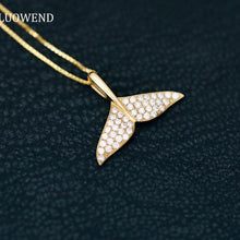 Load image into Gallery viewer, LUOWEND 18K Yellow Gold Real Natural Diamond Necklace for Women