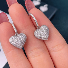 Load image into Gallery viewer, LUOWEND 18K White Gold Real Natural Diamond Necklace and Earrings for Women