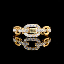 Load image into Gallery viewer, LUOWEND 18K Rose or Yellow Gold Real Natural Diamond Ring for Women