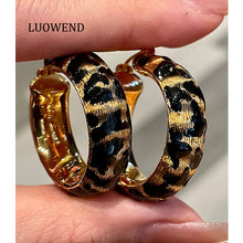 Load image into Gallery viewer, LUOWEND 18K Yellow Gold Hoop Earrings for Women