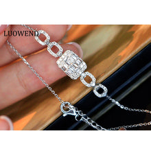 Load image into Gallery viewer, LUOWEND 18K White Gold Real Natural Diamond Bracelet for Women
