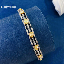 Load image into Gallery viewer, LUOWEND 18K White Gold Natural Bracelet for Women