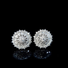 Load image into Gallery viewer, LUOWEND 18K White Gold Real Natural Diamond Stud Earrings for Women