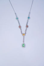 Load image into Gallery viewer, LUOWEND 18K White Gold Real Natural Diamond Necklace for Women