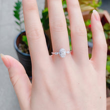 Load image into Gallery viewer, LUOWEND 18K White Gold Real Natural Diamond Ring for Women