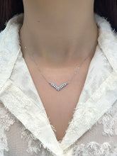 Load image into Gallery viewer, LUOWEND 18K White Gold Natural Diamond Necklace for Women