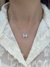 Load image into Gallery viewer, LUOWEND 18K White Gold Natural Diamond Necklace for Women