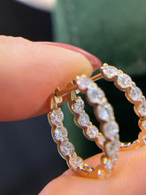 Load image into Gallery viewer, LUOWEND 18K White/Yellow Gold Fine Jewelry Real Natural Diamond Earrings for Women