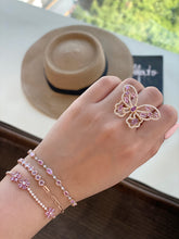 Load image into Gallery viewer, LUOWEND 18K Yellow Gold Fine Jewelry Natural Pink Sapphire Bracelet for Women