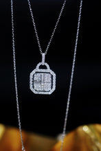 Load image into Gallery viewer, LUOWEND 18K White Gold Real Natural Diamond Pendant Necklace for Women