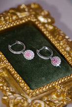 Load image into Gallery viewer, LUOWEND 18K White Gold Real Natural Pink Diamond Earrings for Women