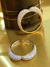 Load image into Gallery viewer, LUOWEND 18K White/Yellow Gold Fine Jewelry Real Natural Diamond Ring for Women