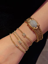 Load image into Gallery viewer, LUOWEND 18K Yellow Gold Fine Jewelry Real Natural Diamond Bracelet for Women