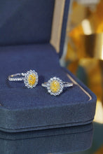 Load image into Gallery viewer, LUOWEND 18K White Gold Natural Yellow Diamond Ring for Women