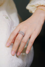 Load image into Gallery viewer, LUOWEND 18K White Gold Real Natural Diamond Ring for Women