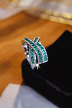Load image into Gallery viewer, LUOWEND 18K White Gold Real Natural Diamond Natural Emerald Ring for Women