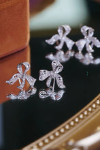 Load image into Gallery viewer, LUOWEND 18K White Gold Natural Diamond Stud Earrings for Women