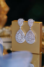 Load image into Gallery viewer, LUOWEND 18K White Gold Natural Diamond Drop Earrings for Women
