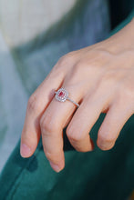 Load image into Gallery viewer, LUOWEND 18K White Gold Natural Pink Diamond Ring for Women