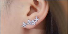 Load image into Gallery viewer, LUOWEND 18K White or Yellow or Rose Gold Natural Diamond Earrings for Women