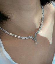Load image into Gallery viewer, LUOWEND 18K White Gold Fine Jewelry Real Natural Diamond Necklace for Women