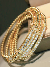 Load image into Gallery viewer, LUOWEND 18K Yellow Gold Fine Jewelry Real Natural Diamond Bracelet for Women