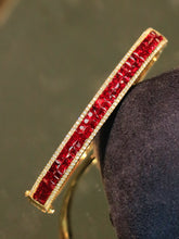 Load image into Gallery viewer, LUOWEND 18K Yellow Gold Fine Jewelry Natural Ruby Bangle for Women
