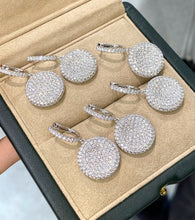 Load image into Gallery viewer, LUOWEND 18K White Gold Fine Jewelry Real Natural Diamond Earrings for Women