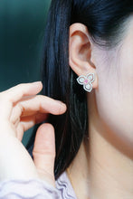 Load image into Gallery viewer, LUOWEND 18K White Gold Fine Jewelry Real Natural Pink Diamond Earrings for Women