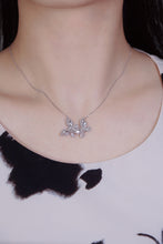 Load image into Gallery viewer, LUOWEND 18K White Gold Fine Jewelry Real Natural Diamond Pendant Necklace for Women