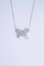 Load image into Gallery viewer, LUOWEND 18K White Gold Fine Jewelry Real Natural Diamond Pendant Necklace for Women