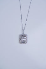 Load image into Gallery viewer, LUOWEND 18K White Gold Fine Jewelry Real Natural Diamond Pendant Necklace for Women