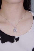 Load image into Gallery viewer, LUOWEND 18K White Gold Fine Jewelry Real Natural Diamond Pendant Necklace for Women
